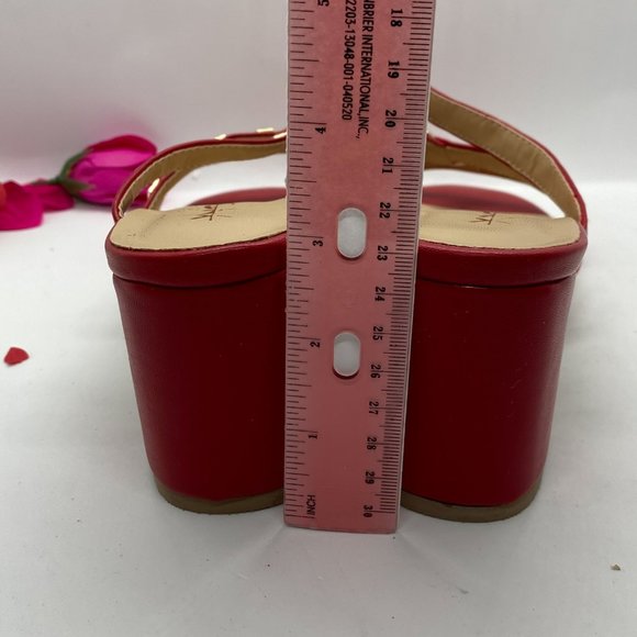 XYD Open Toe High Chunky Heel Slide Mule Sandals - Picture 6 of 7